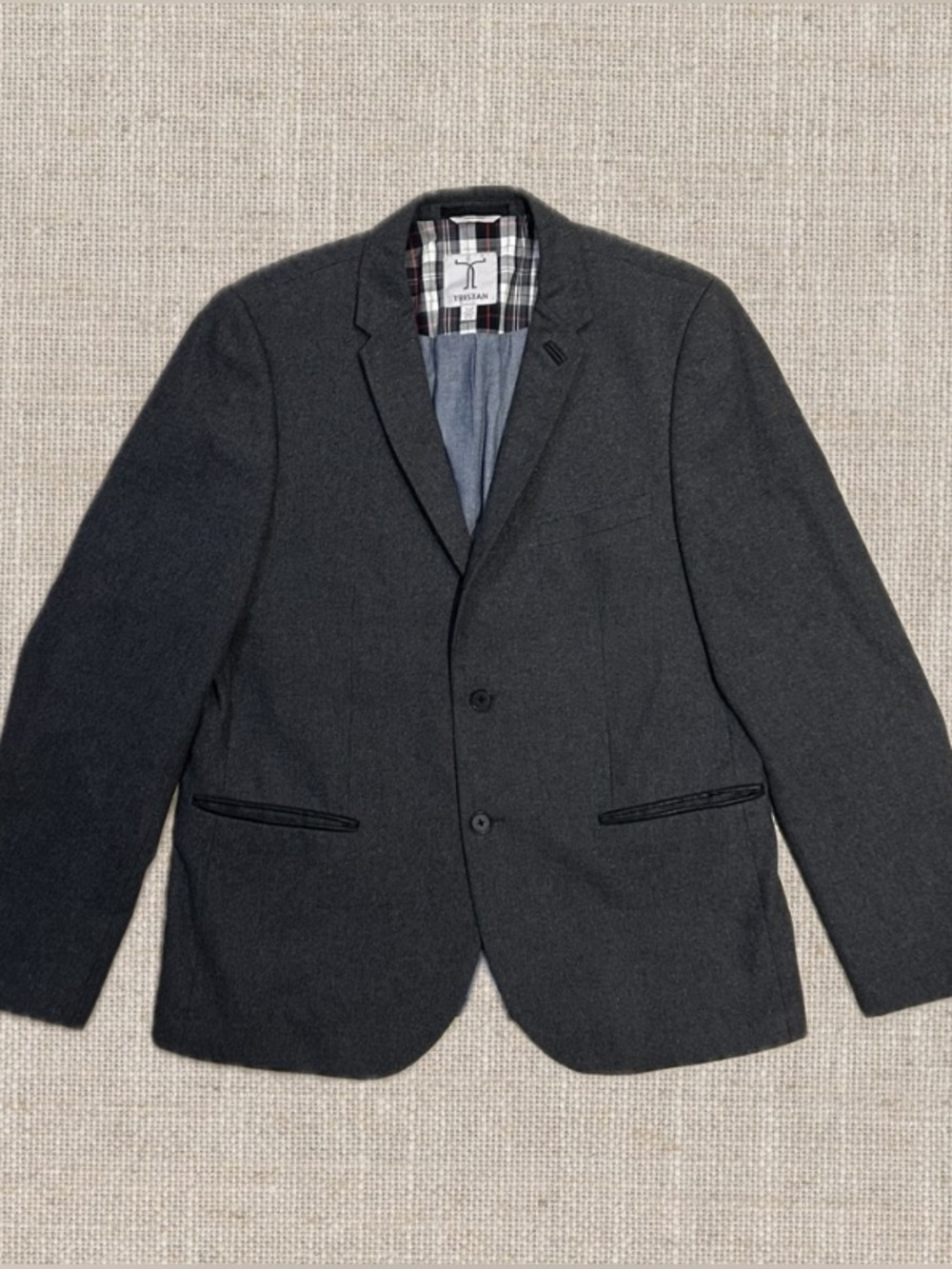 Tristan Charcoal Gray Two-Button Blazer